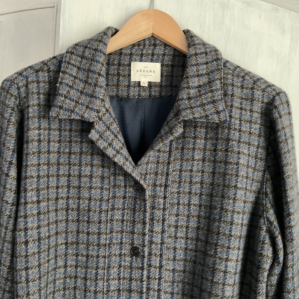 EUC Sezane Will Jacket Edinburgh Check Print - Size XL - Picture 2 of 4